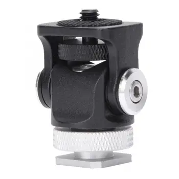 

Mini Hot Shoe Mounting Monitor Flash Microphone Holder Bracket 360 Degree Horizontal Rotation with 1/4 in Screw and Mount