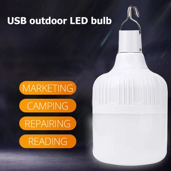 

Portable LED Camping Light Bulb USB Rechargeable Tent Lamp BBQ Hiking Light