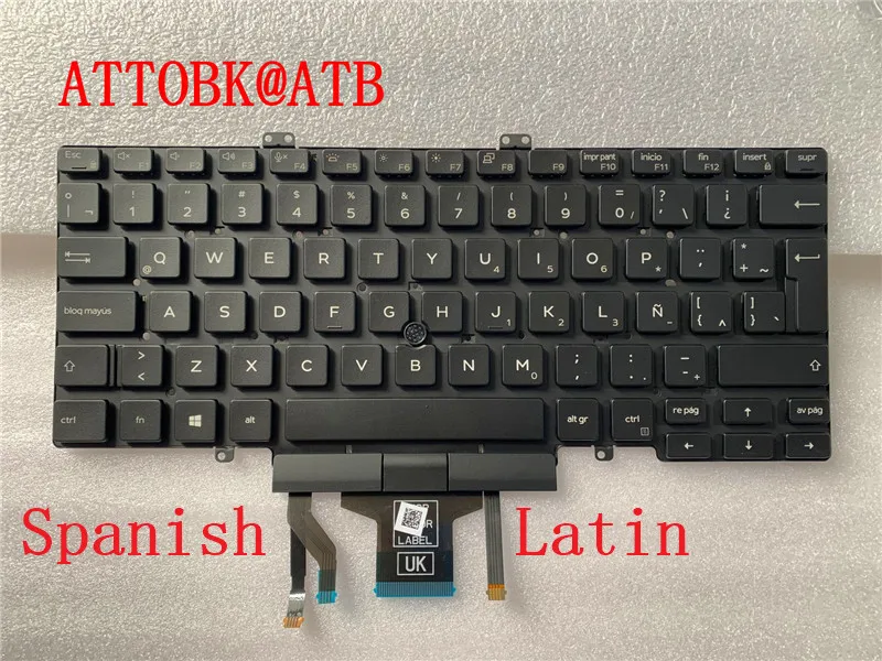 Teclado para Dell Latitude 5400 5401 5410 5411 03c7cj 3c7cj 3j9fc com Teclado Trackpoint Retroiluminado Novo us gr fr sp la ar uk - Imagem 4