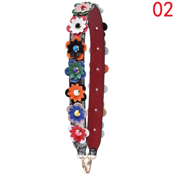 

New Fashion Classic Boho Style Color Shoulderbag Belts Crossbody Widened Bag With Flowers Pins Adjustable DIY Buckle Replacement