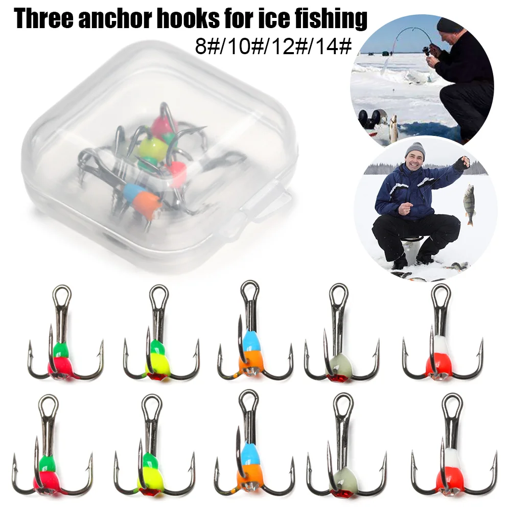 5Pcs Winter Newly Ice Fishing Hooks 8# 10# 12# 14# Fishing Hooks