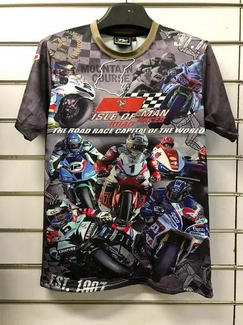 Для ISLE OF MAN TT racing, мужские футболки, розничная, забавная футболка, 3D принт, футболка для мотоцикла, хип-хоп, MX ATV, мужские футболки, 4 цвета - Цвет: Коричневый