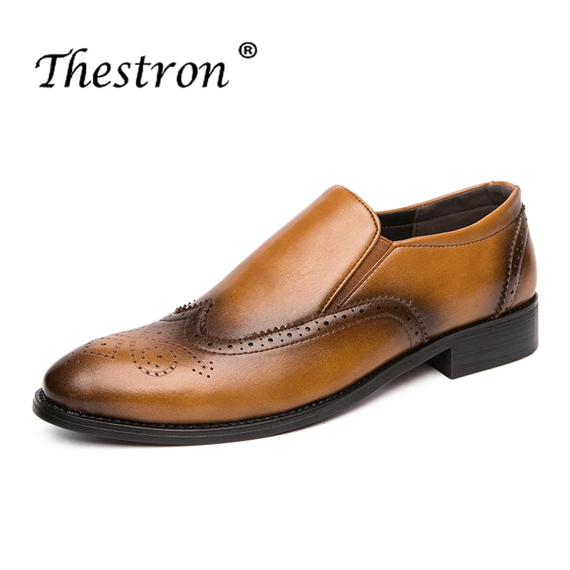 

2019 autumn men's casual shoes fashion brogue shoes men's comfortable casual flat shoes discount brand men's shoes