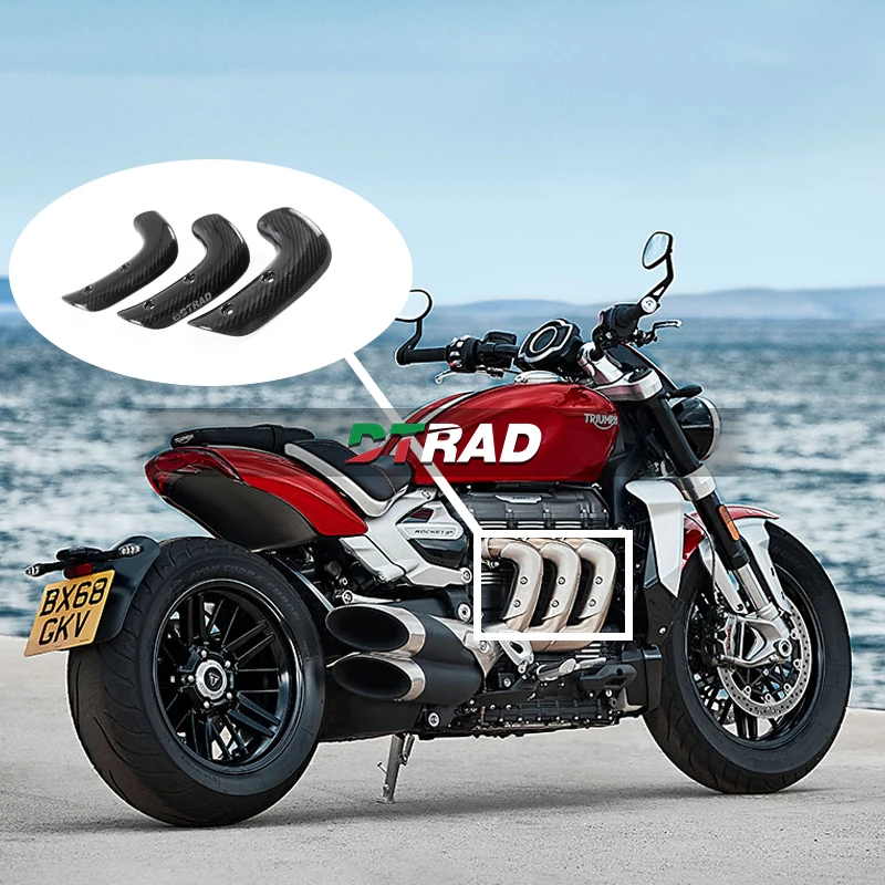 Для Triumph Rocket III углеродное волокно выхлопные боковые крышки тепловой экран |