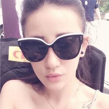

black female sunglasses Classic Brand butterfly Big Sunglasses Women Luxury Cat Eye Woman Glasses Vintage Mirror oculos UV400