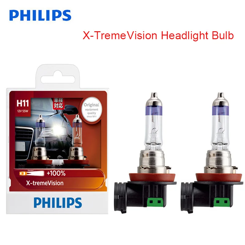 Philips H11 12V 55W PGJ19 2 X treme Vision автомобильная фара яркая 100% оригинальная 12362XV S2
