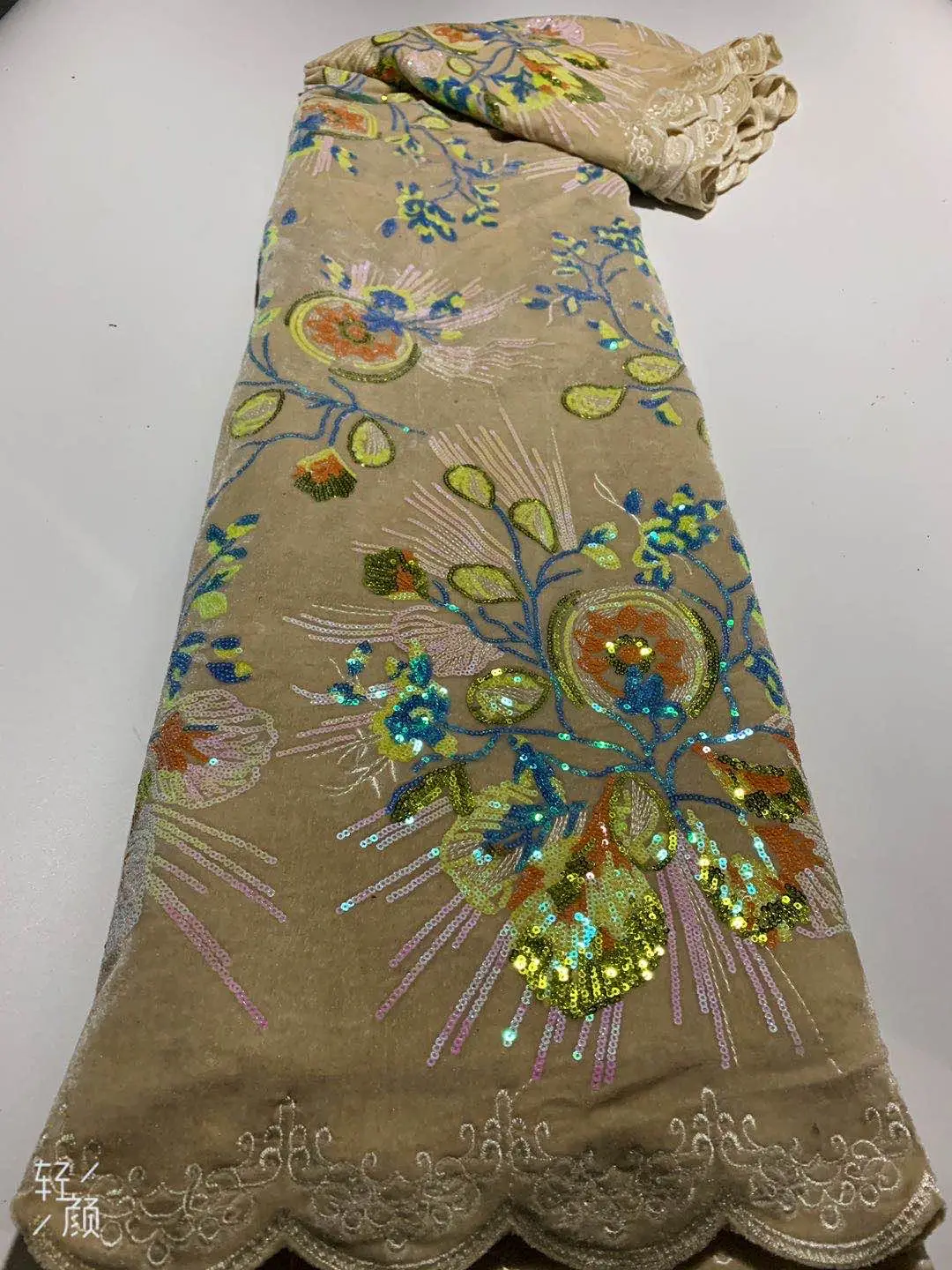 

The Latest French And Nigerian Sequined Lace Fabric 2021 High-quality Lace African Lace Fabric For Wedding Lace Material FJ4363