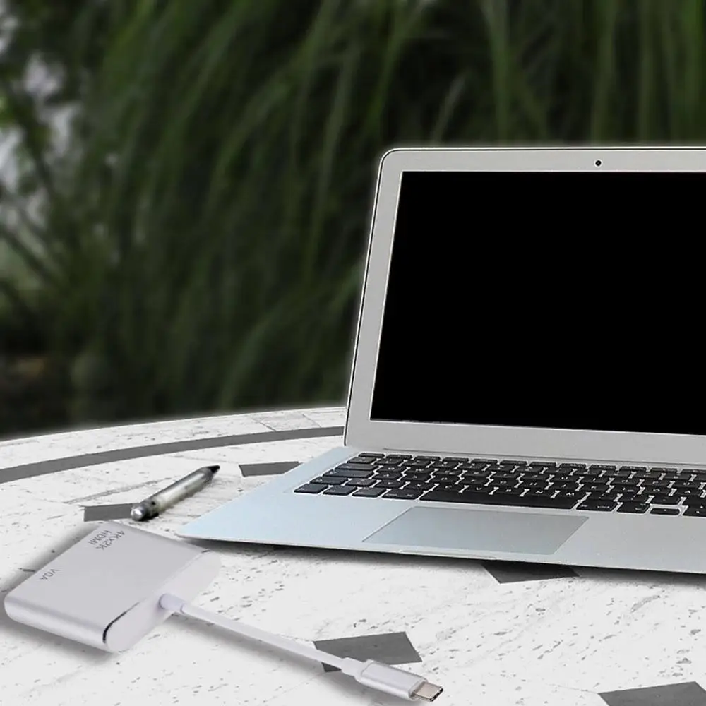 Компактный размер USB-C 3,1 type C к HDMI VGA адаптер для HDTV для проектора для Macbook прочный серебристый