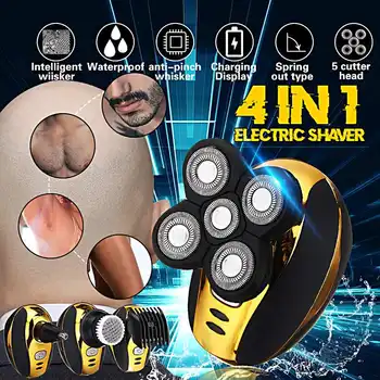 

5 Head 4-in-1 Nose Ear Hair Trimmer Waterproof Electric Rechargeable Beard Eyebrow Trimmer Electric Nose Ear Shaver Hair Cliper