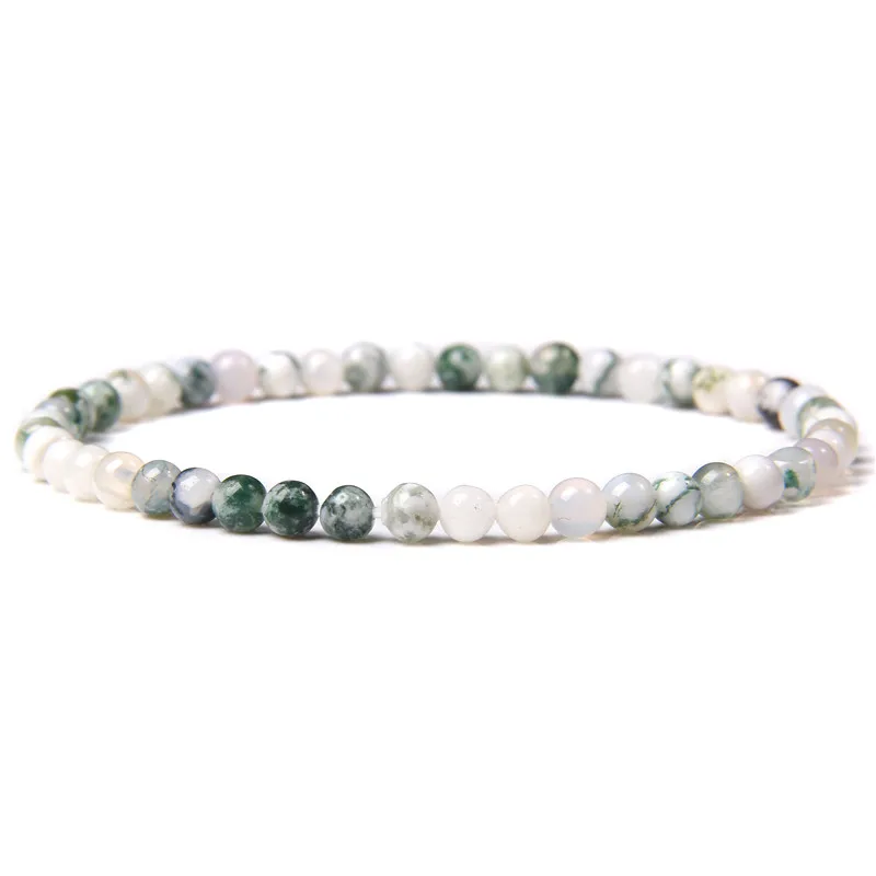 Chakra Energy Bracelet: Natural Agate & Onyx Beaded Stretch Jewelry