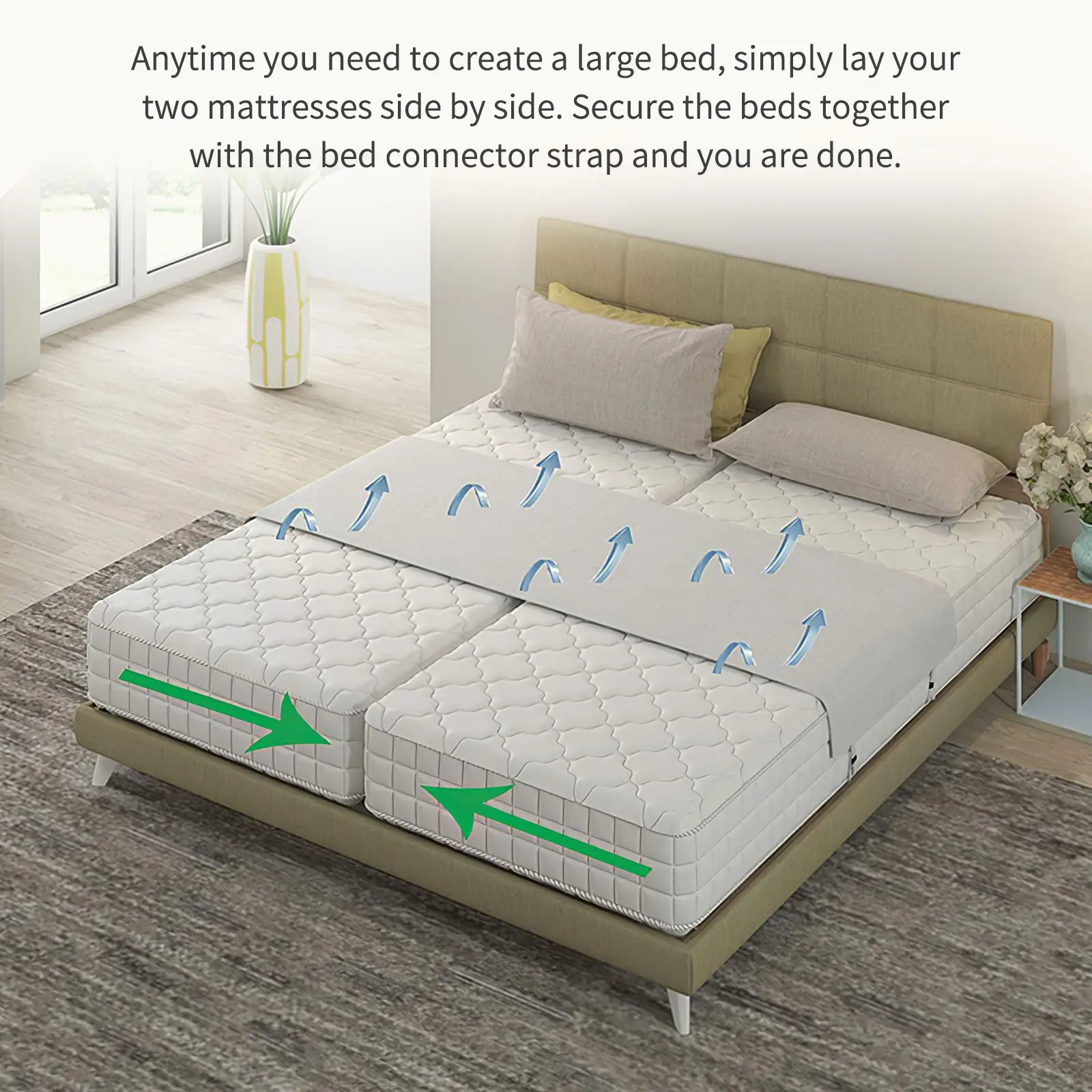 Bed Bridge Twin Maker Durable Connector Fixed Strap Gaps Filler Mattress Link Retaining Belt | Дом и сад