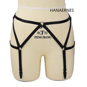Женские сексуальные черные трусики HANAERNES в стиле панк бандаж трусики в стиле Харадзюку готическое бондажное нижнее белье подтяжки для тела