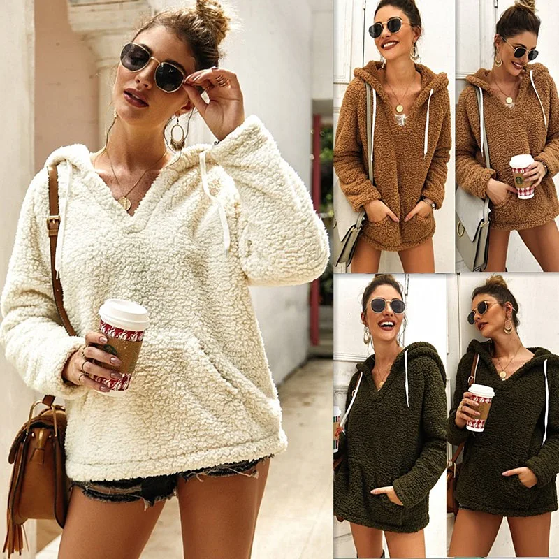 Хит продаж, женское кашемировое худи с V-образным вырезом, однотонное, с длинным рукавом, жилеты с капюшоном, осень/зима 2020