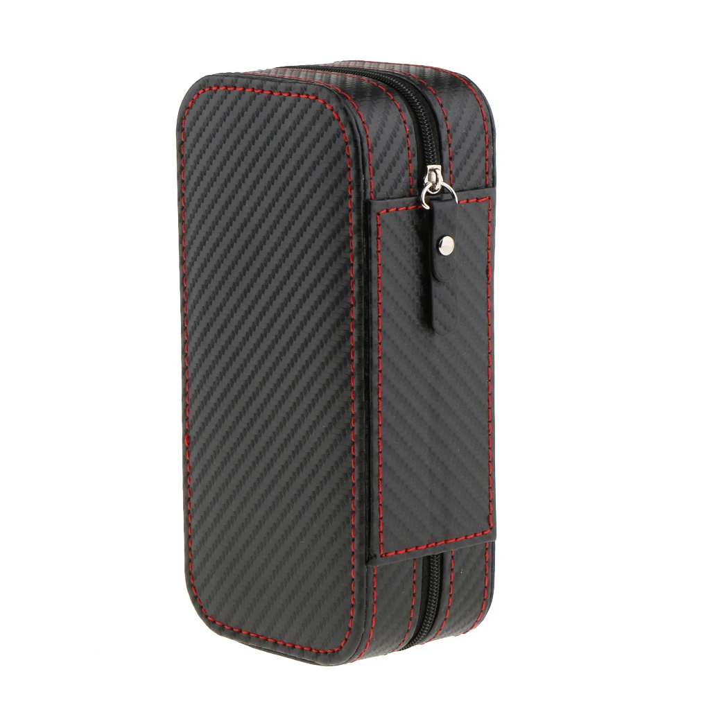 PU Leather Watch Display Box Zip Case Portable Travel Storage Wristwatch Organizer