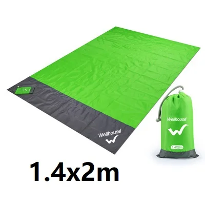 Green 1.4x2M Отдых кемпинг и походная подстилка 1,4 м* 2 м/2-3 человека 2 м* 2,1 м/3-6 человек портативный водонепроницаемый Пляжный Кемпинг под открытым небом коврик - Цвет: Green 1.4x2M