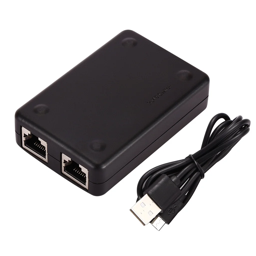 Mini 2 In 1 Out RJ45 Network Switcher Box Ethernet Internet Adapter For Computer Black New