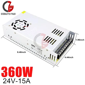 

24V Switching Power Supply 15A 360W AC to DC LED Strip Power Source Adapter Transformer LED Power Supply Voltage Regulator