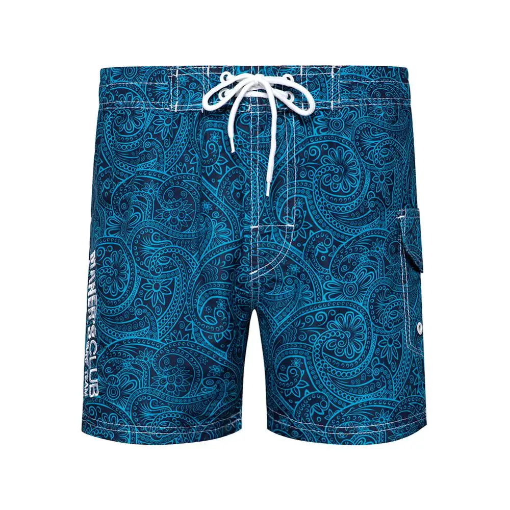 

Aoliwen brand 2020 summer men's sports shorts breathable drawstring pattern multi-pocket design fit beach pants