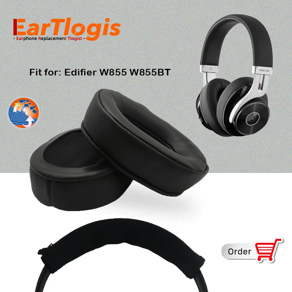 EarTlogis Запасные подушечки для Edifier W855 W855BT W-855 W-855BT W 855 855BT гарнитура Запчасти наушник