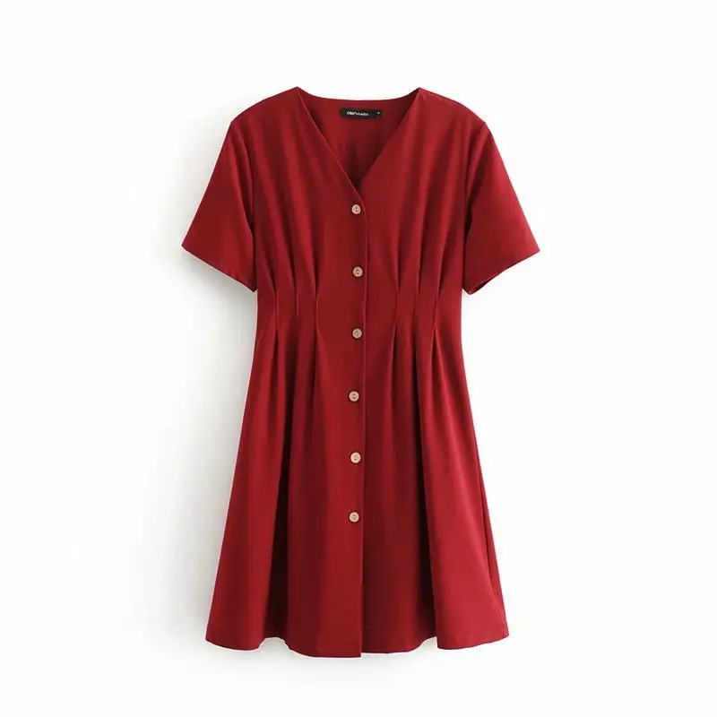

Omega is 55-6818 European and American fashion wind restoring ancient ways v-neck waist dress
