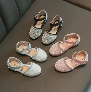 

Summer Girls Flat Heel Princess Sandals Children Shoes Glitter Leather Girls Kids Shoes For Party Dress Weddin Party Sneakers