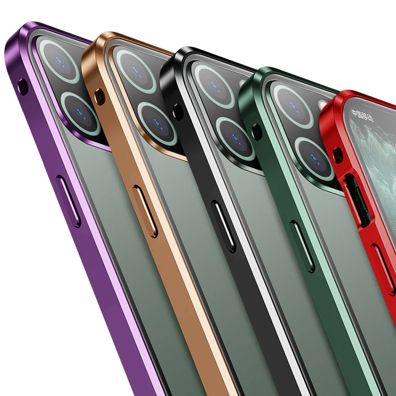Lujosa funda cuadrada de Metal y aluminio para iPhone 11 Pro MAX 12,  protector de vidrio templado transparente para cámara - AliExpress  Teléfonos y telecomunicaciones