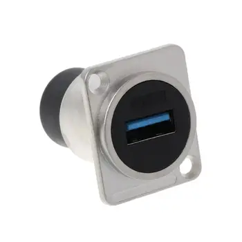

USB 2.0/USB 3.0 D Type Socket Metal Female to Female Module Connector USB Plug Panel Mounting Holder Adapter Support