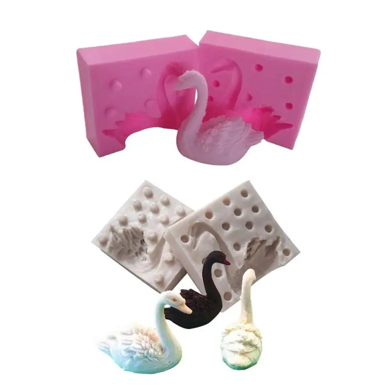 Силиконовые формы 3D Лебедь Форма эпоксидной формы DIY шоколадный помадка торт делая украшения формы инструменты для выпечки