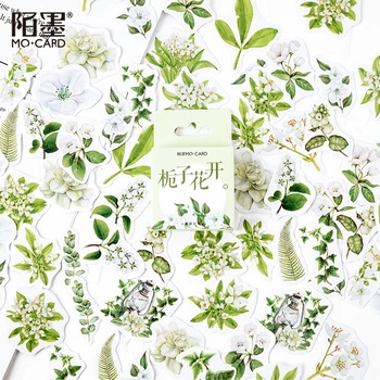 

46X Gardenia Blossom Bullet Journal Decorative Stationery Mini Box Stickers Set Scrapbooking DIY Diary Album Planner Stick Lable