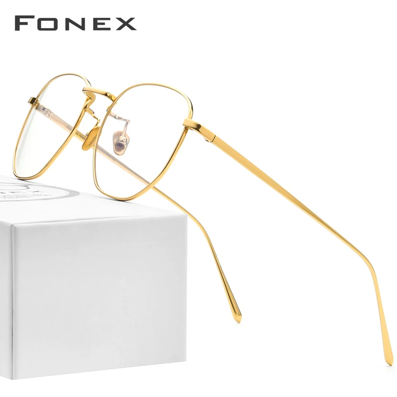 FONEX Оправа для очков от близорукости мужчин и женщин из чистого титана 8518|Женские