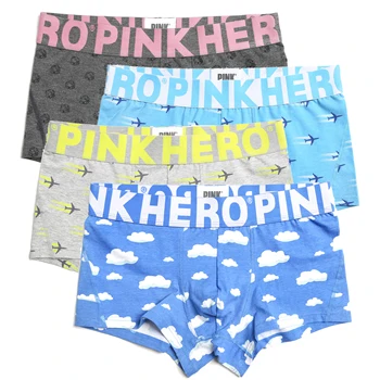 

4pcs New Pink Heroes High-quality Men Boxer Shorts Cotton Men Underwear Comfortable Male Panties Fashion Print Men Underpants