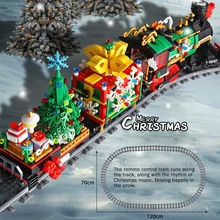 Ensemble de Train classique RC de noël, Simulation lumineuse et sonore, piste de pulvérisation, bloc de construction, jouets pour enfants, cadeaux de noël
