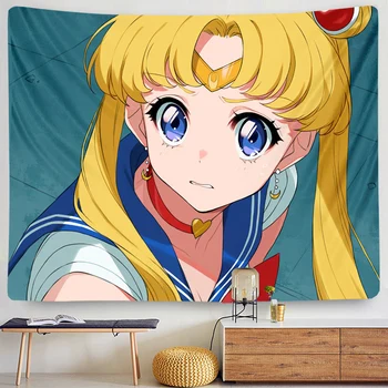 

Sailor Moon tapestry boho home decor japanese kawaii anime mahou Shoujo madoka kawaii room wall hanging Background wholesale