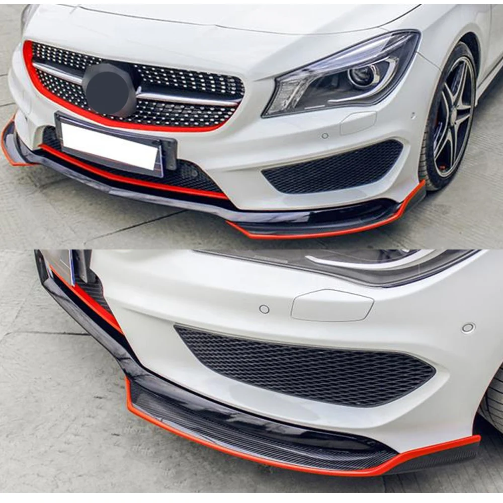 Передний бампер Защита угловая губа Splitter Flap Canard Red Edge для Benz CLA-class W117 M sport CLA45 2013-16