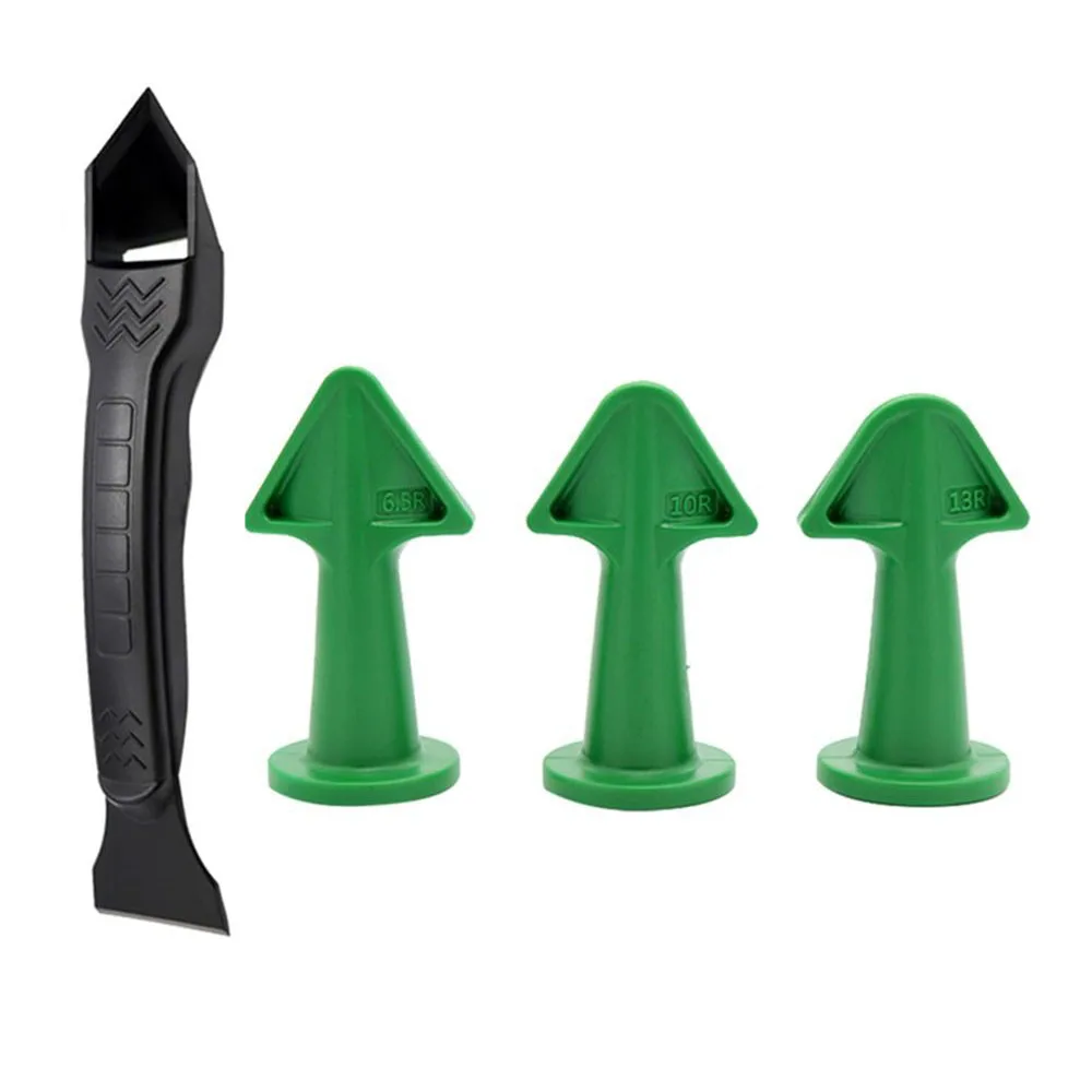4pcs/set Caulk Nozzle Scraper Set Reusable Sealant Angle Scraper Silicone Grout Caulk Tools Smooth Scraper Grout Kit Tools Sets