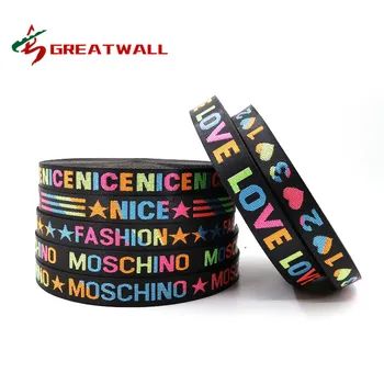 

Nylon Webbing Color Letter Pattern Black Tape Ribbon Belt For DIY Bag Strap Garment