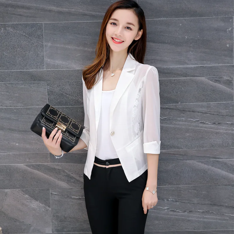 

2019 Small Suit WOMEN'S Coat Korean-style Short Spring Slimming Waist Hugging Small Fragrant Wave Summer Handsome Suit 869