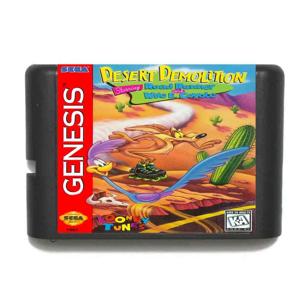 Карточка для игры Desert демонтаж звездной дороги бегунок и Wile E. Мощностью 16 бит MD Sega