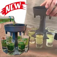 6 Shot Glass Dispenser Holder Wine Whisky Beer Dispenser Rack Bar Accessories Caddy Liquor Dispenser Party Games Drinking Tools