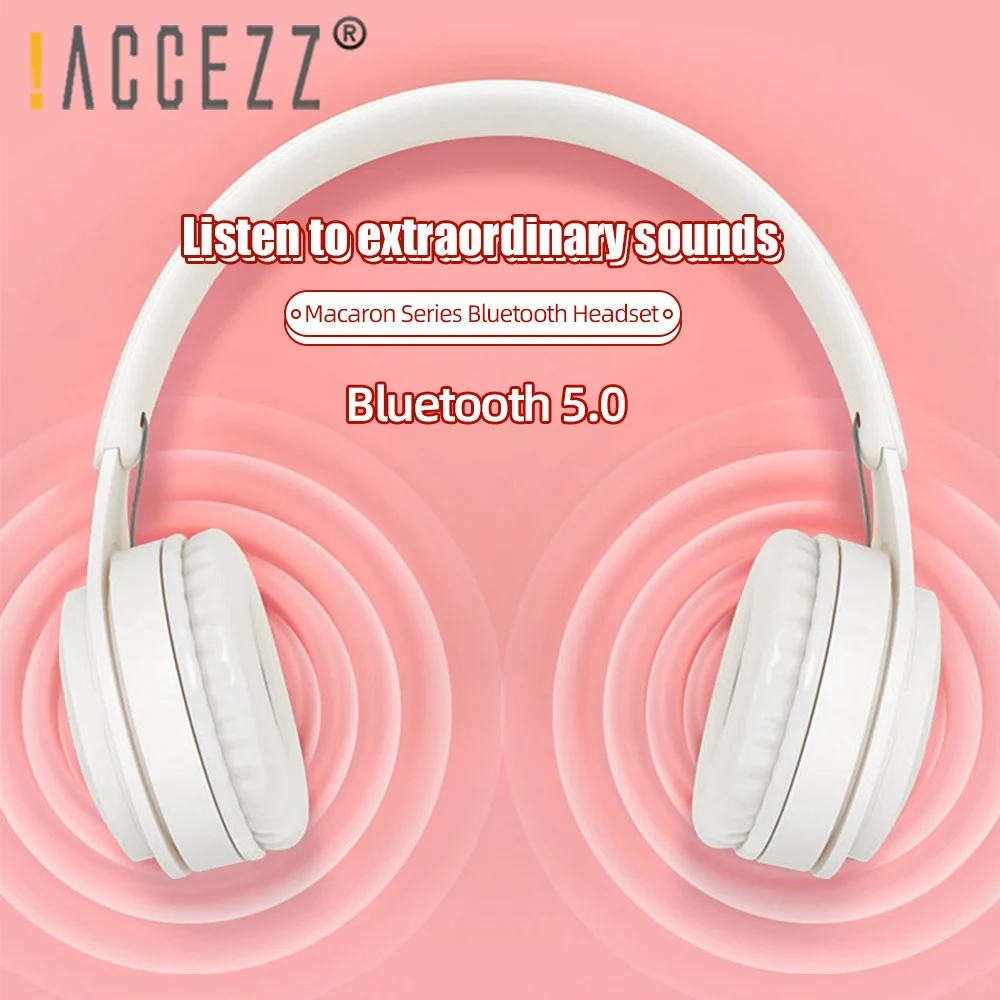  ACCEZZ 2020 Bluetooth Headphones Wireless Active Noise Cancelling Headphone 5 0 3D Bass Stereo Gaming Headset with Mic TF Card