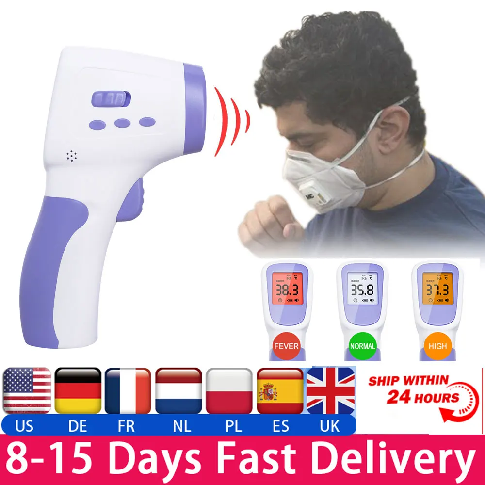 

Digital Thermometer Infrared Baby Adult Forehead Non-contact Infrared Thermometer LCD Backlight Ear Thermometer