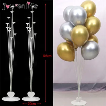 

2set Happy Birthday Balloons Holder Column Plastic Heart Balloon Stand Stick for Wedding Party Decoration BabyShower Baloon