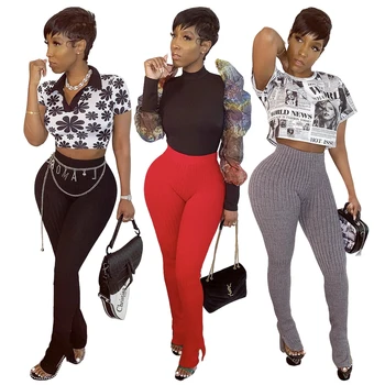 

2020 Women's Summer Solid Color Pothole Split Horn Trousers Casual Elegant Work Wear Slim Pants