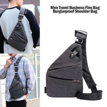 

Brand Men Travel Business Fino Bag Burglarproof Shoulder Bag Holster Theft Security Strap Digital Storage Crossbody Bags
