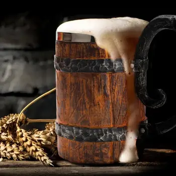 

Retro Beer Cups Simulation Crude Wood Mug Espresso Coffee Cup Set Handmade Beer Mug Tea Glass Whiskey Glass Cups Drinkware