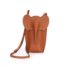 

Genuine Leather Elephant Mobile Phone Bag Women's Autumn and Winter Fashion Mini Bag Niche Cowhide All-Match Messenger Bag