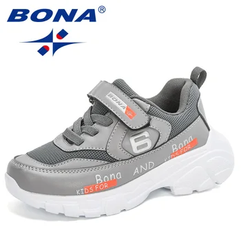 

BONA 2020 New Arrival Running Shoes Children Trendy Designer Sneakers Anti-Slip Kids Brand Boy Sport Shoes Walking Footwear Girl