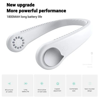 

Neckband Fan USB Rechargeable Fan Adjustable Wearable Fan Lazy USB Travel Fan for Home Use Office Sports Traveling Handsfree Fan