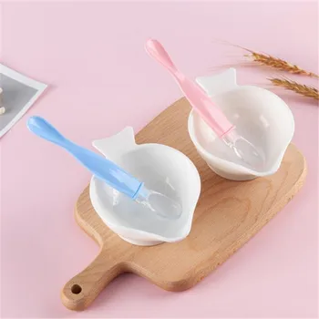 

2pcs/set Baby Feeding Food Tableware Eco-Friendly Toddle Kids Dishes Baby Child Eating Dinnerware Anti-hot Training Bowl+Spoon