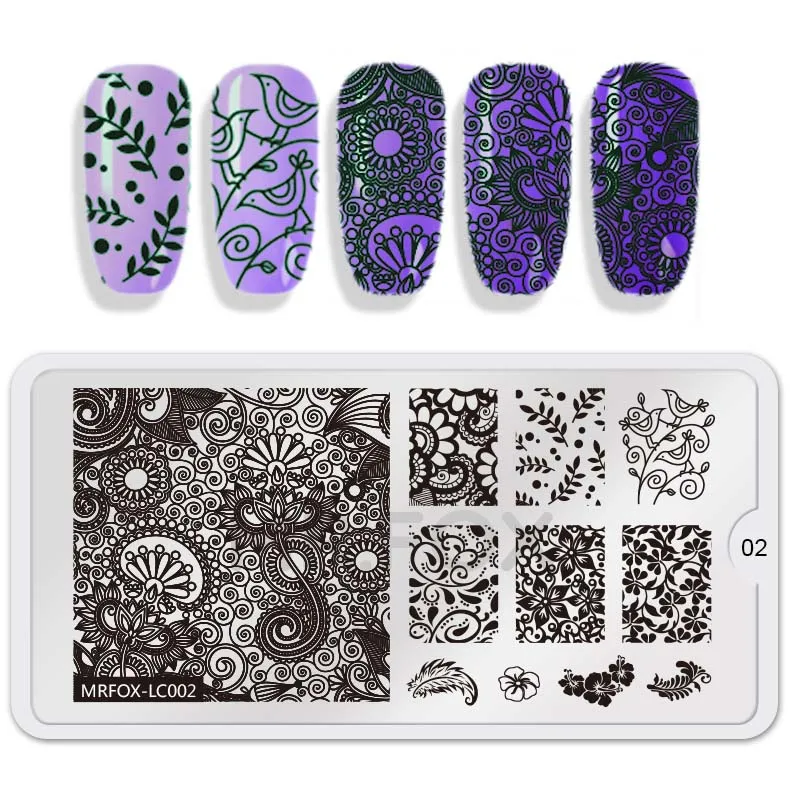 6,5*12,5 cmNail шаблон трафареты полоса растение цветочный узор нержавеющая сталь пластина для стемпинга для нейл-арта Гвозди Инструменты